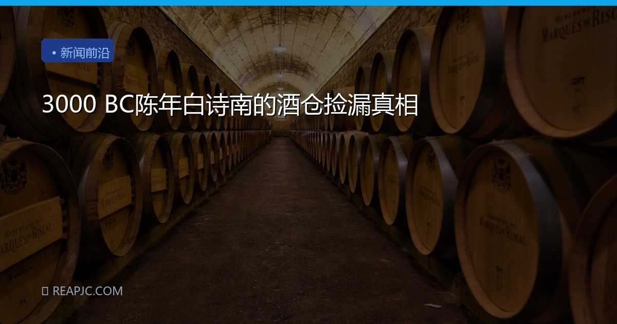 3000 BC陈年白诗南的酒仓捡漏真相